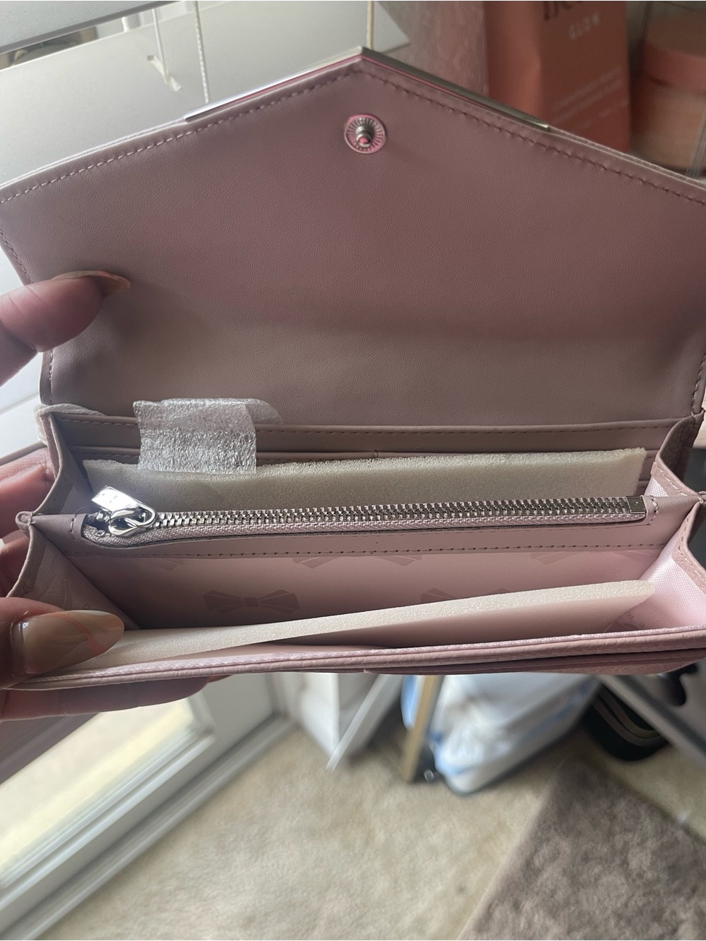 NWT Ted Baker London Lavender Quilted Flap Wallet - Picture 4 of 7